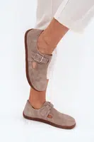 Semišové Polobotky Barefoot Dámské S Přezkou Zazoo