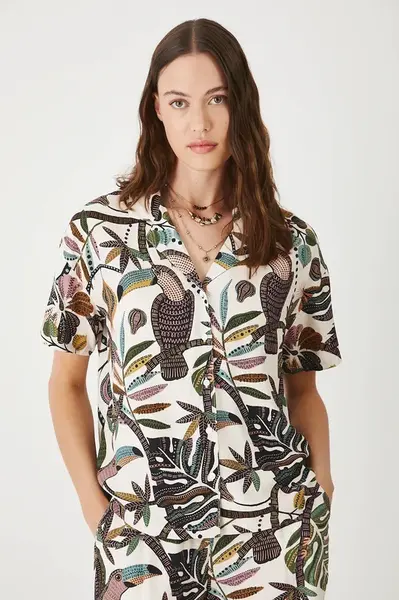 Halenka Medicine dámská, béžová barva, vzorovaná