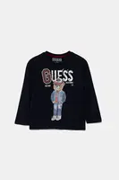 Dětské bavlněné tričko s dlouhým rukávem Guess tmavomodrá barva, N5YI23 K8HM4