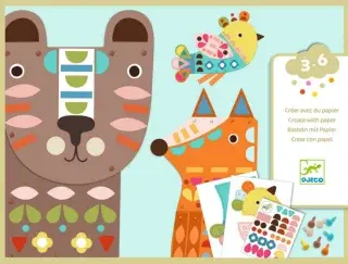 DJECO Kreativní sada se samolepkami Velká zvířata