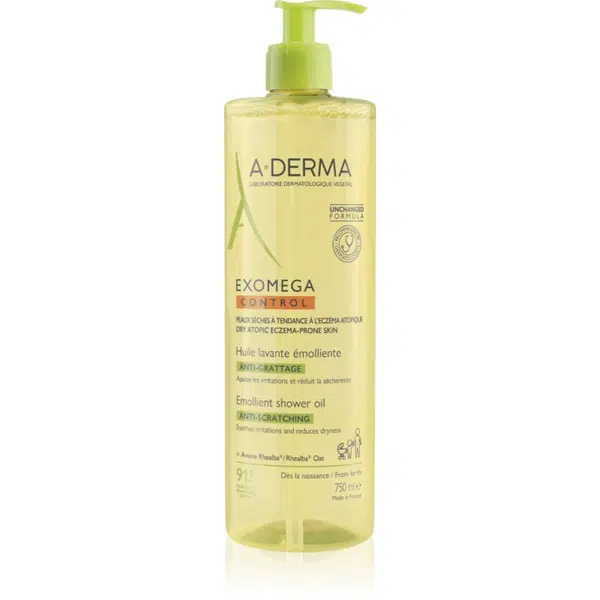 A-Derma Exomega Control Emollient Shower Oil zvláčňující sprchový olej pro suchou až atopickou pokožku 750 ml