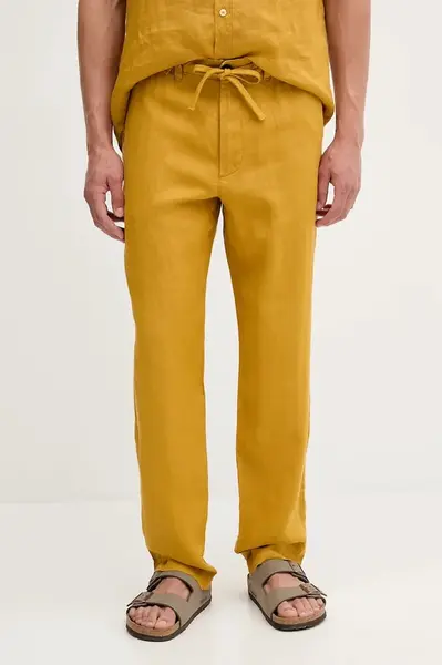 Lněné kalhoty United Colors of Benetton