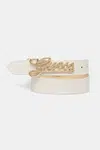Pásek Guess MELISANDRA dámský, béžová barva, BW9250 P5335