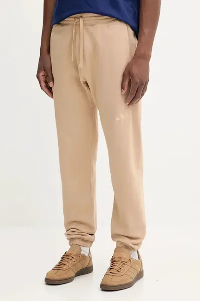 Tepláky adidas All SZN pánské, béžová barva, JX5099