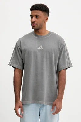 Bavlněné tričko adidas All SZN pánské, šedá barva, JN0611