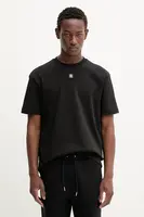 Bavlněné tričko HUGO pánské, hnědá barva, 50505201