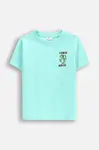 Dětské bavlněné tričko Coccodrillo tyrkysová barva, s potiskem, EVERYDAY BOY