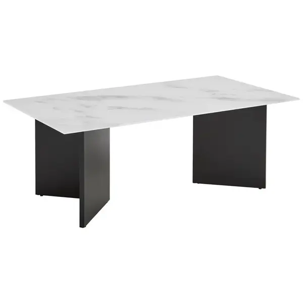 Livetastic KONFERENČNÍ STOLEK, bílá, černá, sklo, kov, 110/60/40 cm