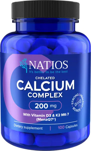 Natios Vápník s vitamíny D3 a K2 MK-7 - 200 mg 100 kapslí