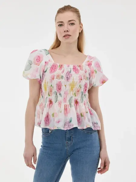 Růžová vzorovaná halenka ORSAY