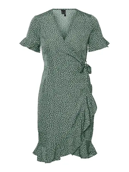VERO MODA Šaty 'VMHenna'  tmavozelená / biela