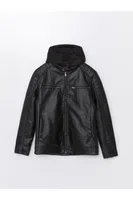 LC Waikiki Slim Fit High Neck Men's Leather Look Coat