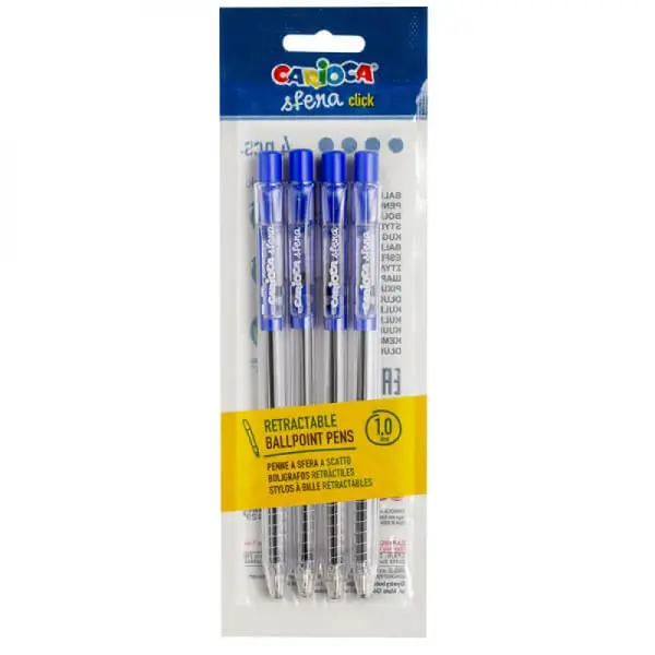 Gulôčkové perá Sfera klikacie Carioca 4ks, 3 balenia-CARIOCA
