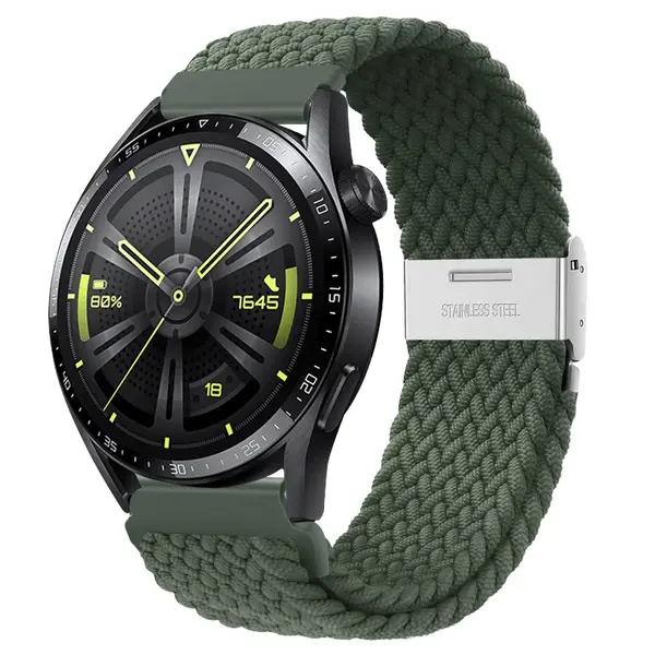 BStrap Elastic Nylon 2 remienok na Xiaomi Amazfit GTR 2 / GTR 47mm, olive green