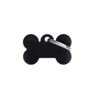 MF SMALL BONE ALUMINUM BLACK 1,9x3 cm gravírovateľný prívesok
