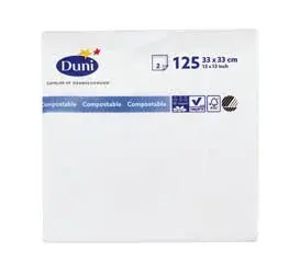 DUNI biele servítky 33 cm