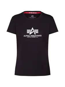 ALPHA INDUSTRIES Tričko  čierna / biela