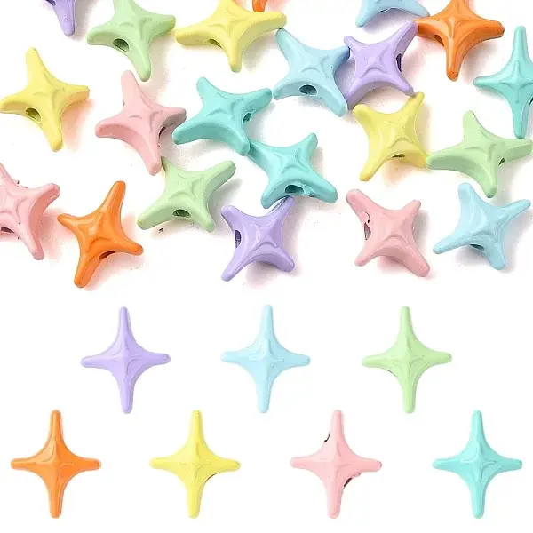 21Pcs 7 Colors Spray Painted Alloy Beads