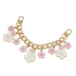 Alloy Enamel Whit and Pink Flower Charm Bag Decorative Chains
