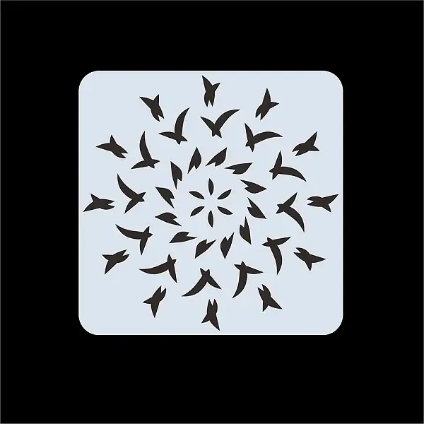 Flower Pattern Eco-Friendly PET Plastic Hollow Painting Silhouette Stencil