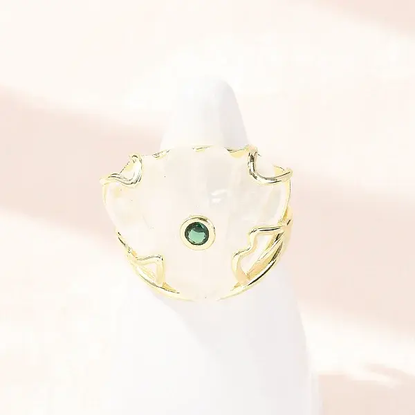 Natural Quartz Crystal Cuff Rings