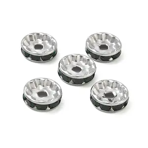 304 Stainless Steel Rhinestone Spacer Beads