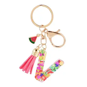 Fruit Series Letter Resin Keychains