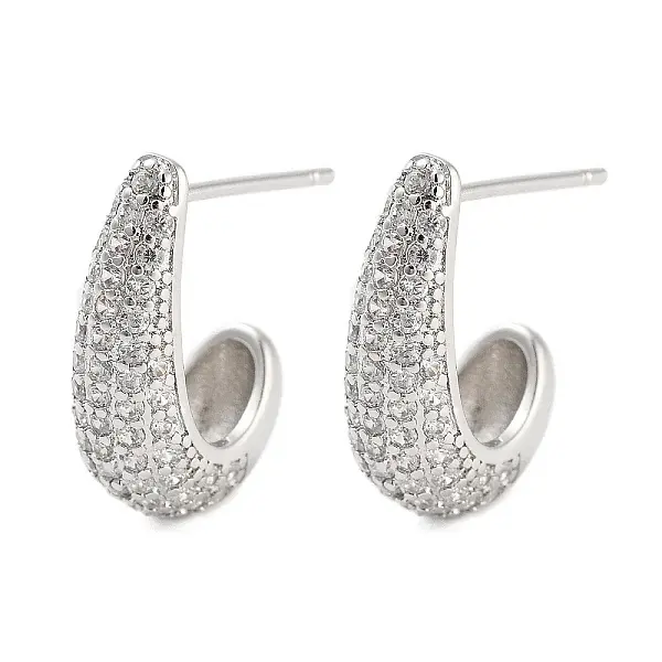 Rack Plating Teardrop Brass Stud Earrings