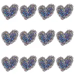 12Pcs Glitter Resin Hotfix Rhinestone(Hot Melt Adhesive On The Back)