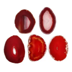 Dyed & Heated Natural Agate Slice Cabochons