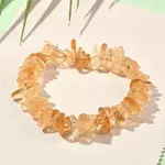 Heated Natural Citrine Beaded Stretch Bracelets