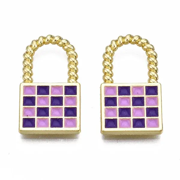 Rack Plating Alloy Checkerboard Pendants