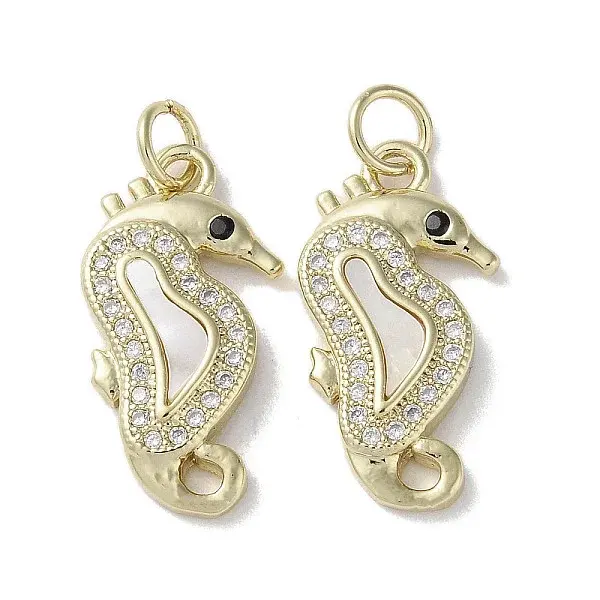 Brass Micro Pave Cubic Zirconia Pendants