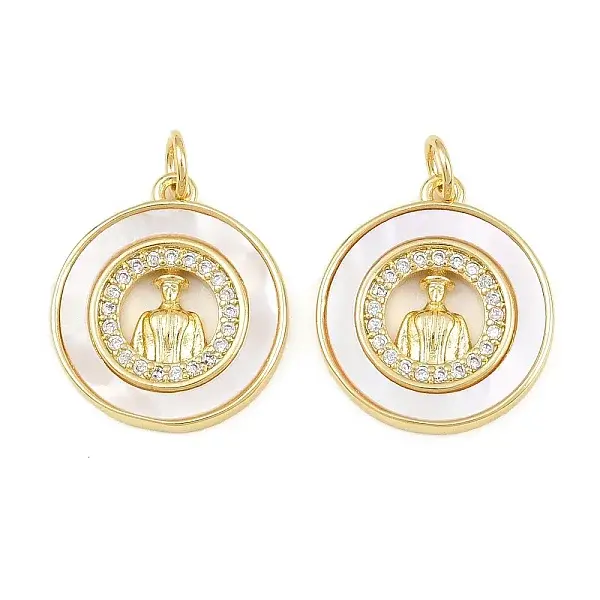 Brass Micro Pave Clear Cubic Zirconia Pendants