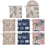 8Pcs 4 Styles Printed Cloth Sanitary Napkin Storage Bags