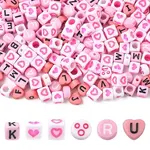 300Pcs 6 Styles Opaque Acrylic Enamel Beads