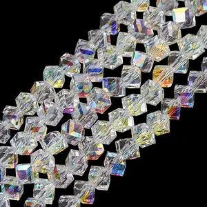 Electroplate Transparent Glass Beads Strands
