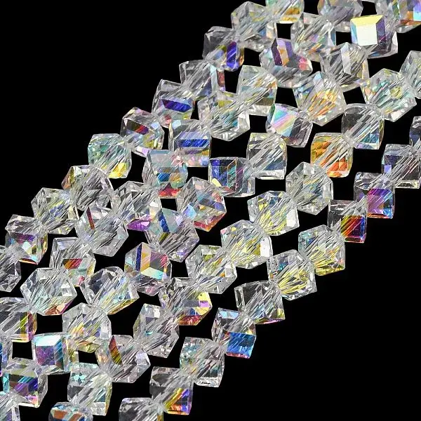 Electroplate Transparent Glass Beads Strands