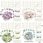 4 Sets 4 Styles DIY Alloy Enamel Charms & Adjustable Iron Expandable Bangle Making Kits