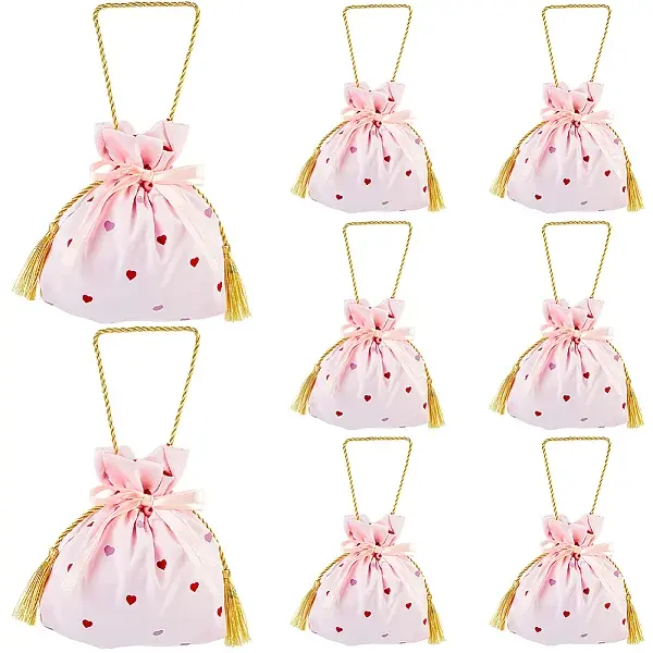 Heart Printed Cloth Drawstring Storage Bags