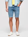 Ombre Men's denim shorts with rolled up leg - light blue