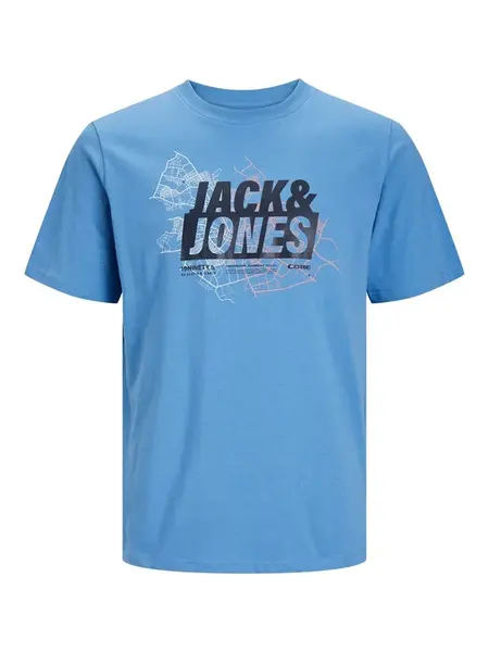 JACK & JONES Tričko 'Map'  modrá