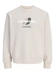 JACK & JONES Mikina 'JCOCLUB'  sivá / antracitová / biela