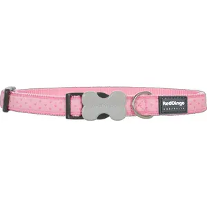 Nylonový obojok Red dingo s malými srdiečkami ružový, Veľkosť: M