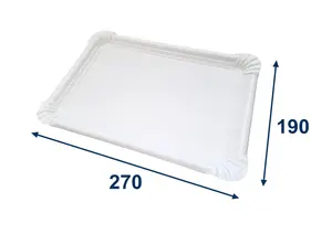 500 ks - Papírový tácek bílý 190x270mm