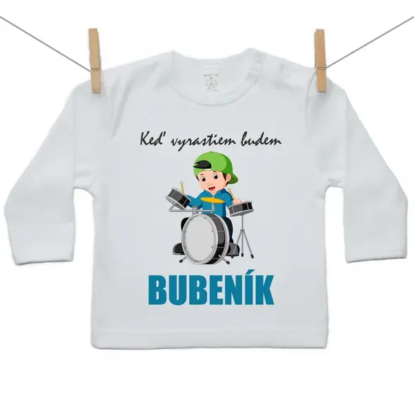 Boodyy Tričko s dlhým rukávom Keď vyrastiem budem bubeník 110 (4-5 rokov)