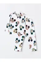 LC Waikiki Shirt Collar Long Sleeve Mickey Mouse Printed Baby Boy Pajamas Suit