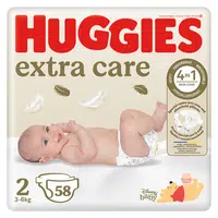 HUGGIES Dětské plenky Extra Care 2 velikost 3-6 kg 58 kusů