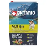 ONTARIO Dog Adult Mini fish & rice granule pro psy, Hmotnost balení (g): 6,5 kg