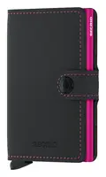 Kožená mini peněženka Secrid Miniwallet Matte Black & Fuchsia